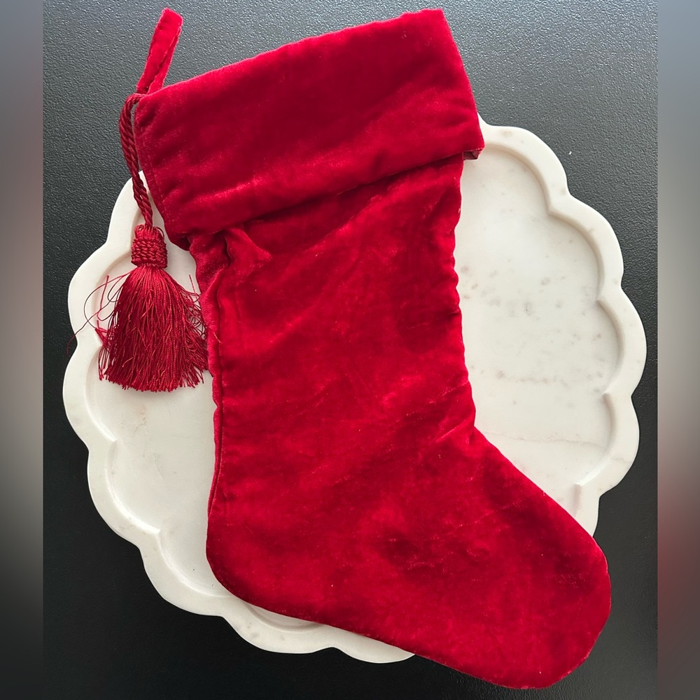 Red Festive Holiday Stocking - Picture 3 of 3